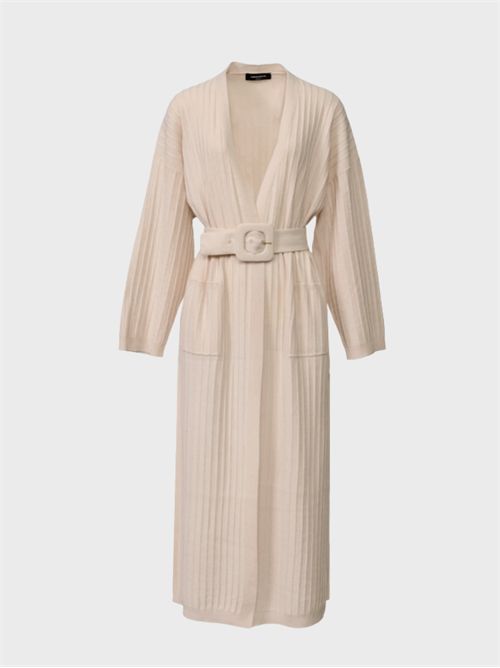 Long ribbed-knit cardigan with belt FABIANA FILIPPI | MAD216F088N1280167